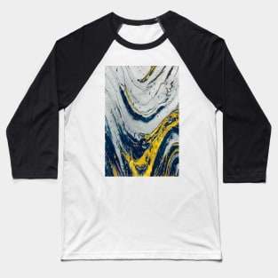 Golden and Blue Abstract Shapes 2 Baseball T-Shirt